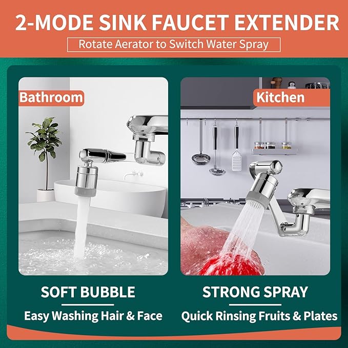 Universal 1080° Rotating Faucet Extender